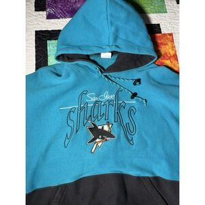 VINTAGE SAN JOSE SHARKS NHL THE GAME SWEATSHIRT HOODIE SIZE XL 1990S